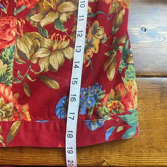 Vintage Susan Bristol Floral Denim Jacket Top Womens Size PM Button Up Pockets - Picture 7 of 8